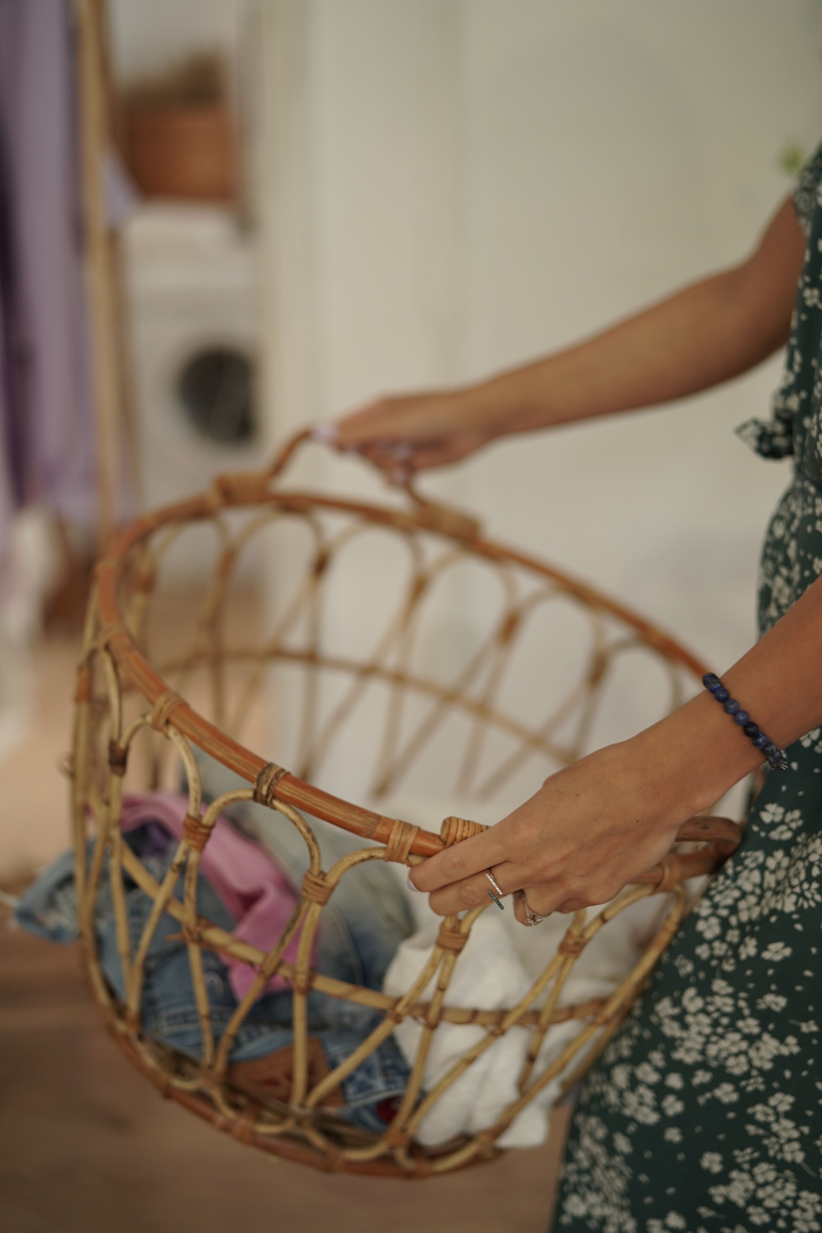 Premium bathroom laundry basket with lid